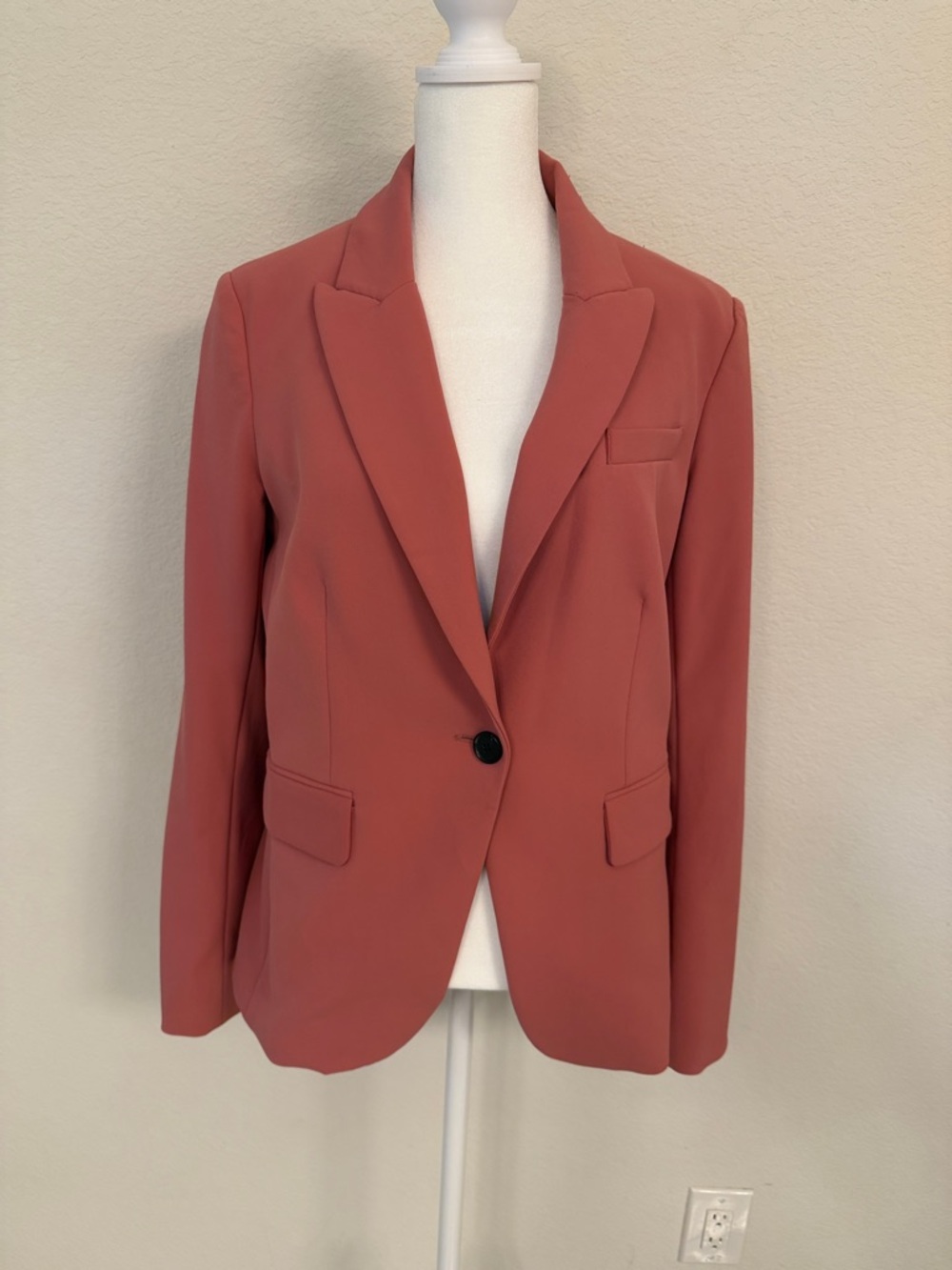 Veronica Beard Womens Single-Button Dusty Rose Blazer- Dickey